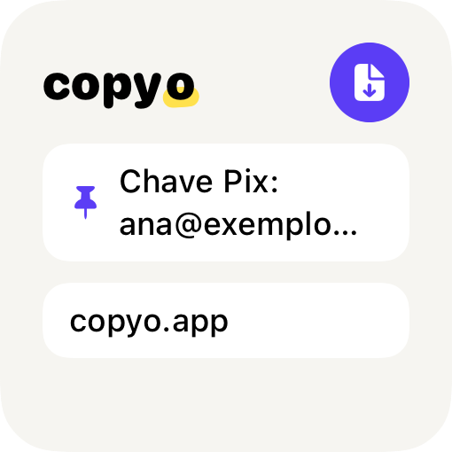 The Copyo widget on the Home Screen with a pinned e-mail and two recent clips.